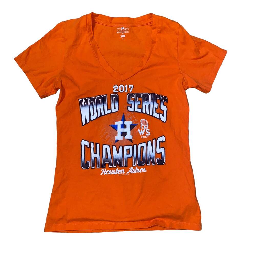 Houston Astros Baseball 2017 World Series Champions Deep V-Neck T-shirt medium